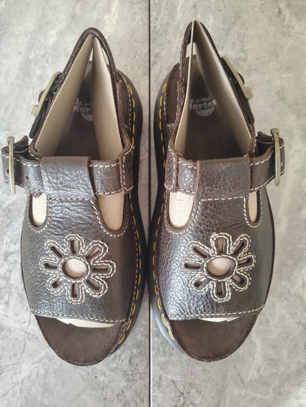 Dr. Martens Dunnet Flower Platform Sandals Y2K Women's Vintage - Picture 13 of 16